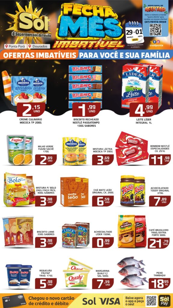 Confira as ofertas Fecha Mês do Supermercado Sol