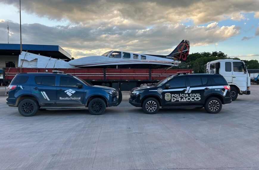 Avião que estava sendo levado para a Bolívia é apreendido na fronteira