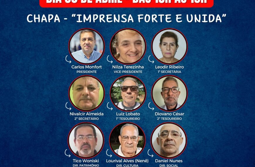 “Imprensa Forte e Unida” inscrita para assembleia no Clube de Imprensa de Ponta Porã