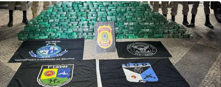 Cocaína avaliada em R$ 25 milhões é apreendida por forças de segurança m Goiás