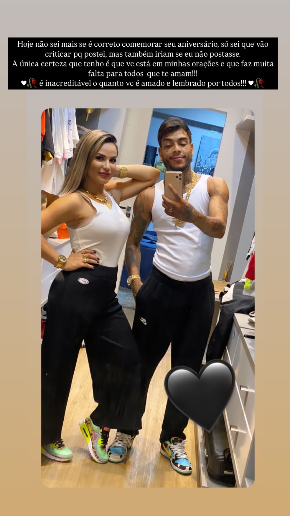 Deolane Bezerra presta homenagem a MC Kevin na data em que o marido completaria 27 anos — Foto: Reprodução/Instagram