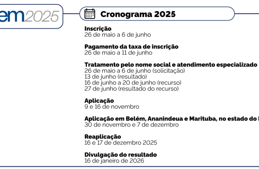 Publicado edital do Enem 2025