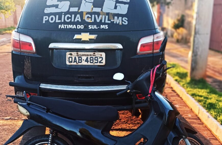 Motocicleta furtada em Dourados é recuperada em Fátima do Sul pelo SIG