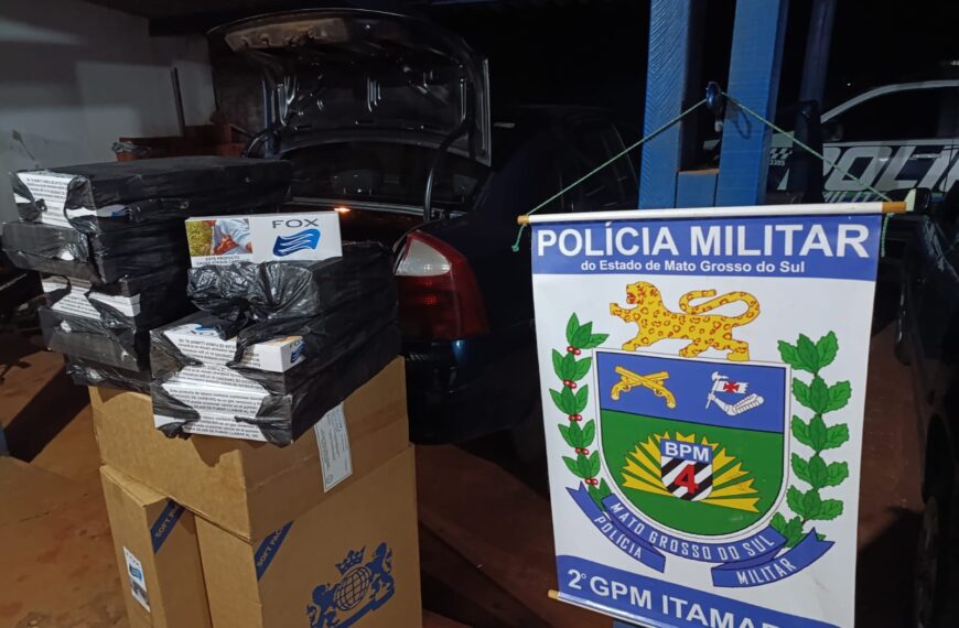 PM apreende carga de cigarros contrabandeados em chácara no distrito de Nova Itamarati