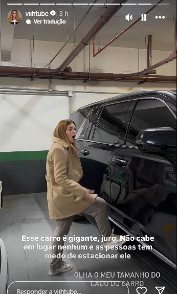 Viih Tube mostra carro de luxo e brinca sobre tamanho: ‘As pessoas têm medo’