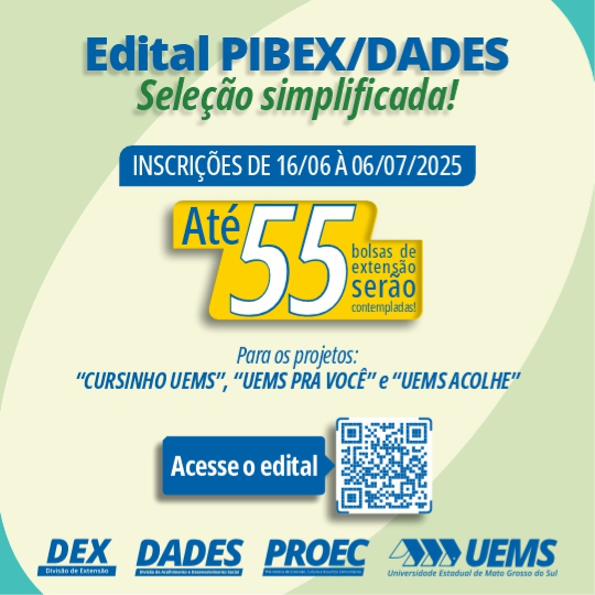 Uems lança Edital simplificado de Bolsas Pibex para atuar em projetos institucionais