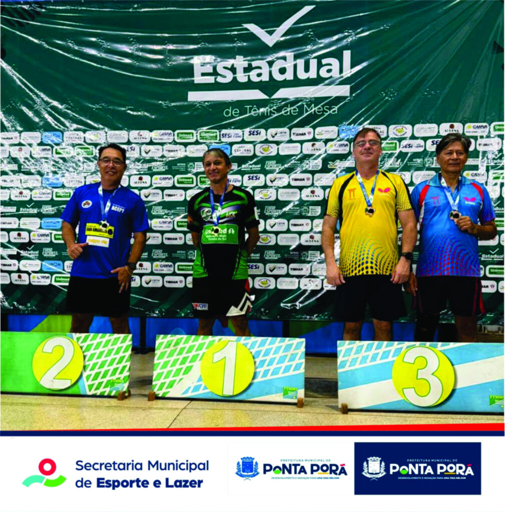 Mesatenistas de Ponta Porã conquistam 1 ouro e 3 medalhas de prata em etapa estadual