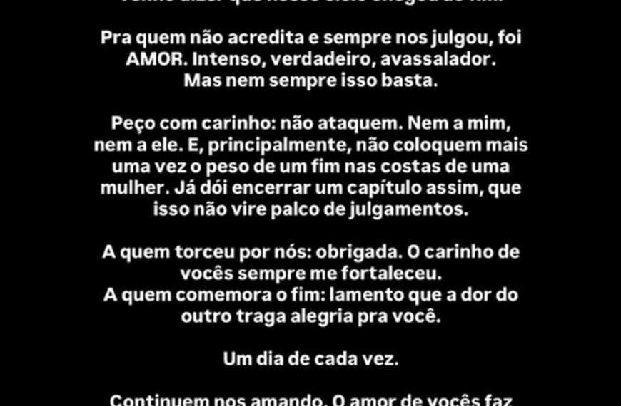 Lorena Maria anuncia fim do relacionamento com MC Daniel: ‘Dói’