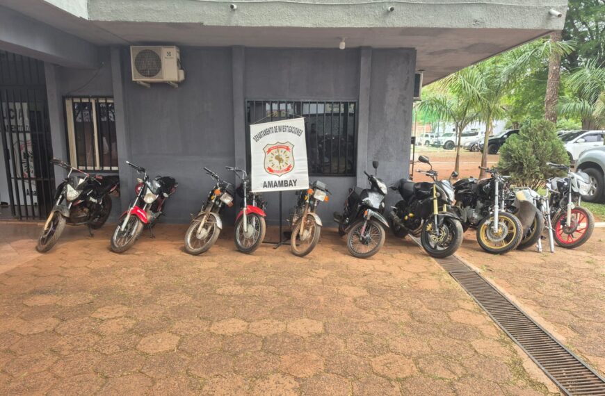 Operação da polícia em Pedro Juan Caballero apreeende dez motos furtadas