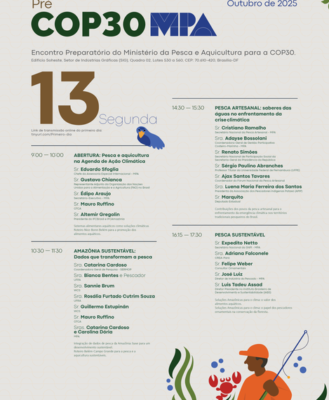 Encontro preparatório do Ministério da Pesca e Aquicultura para a COP30 ocorre nos dias 13 e 14 de outubro