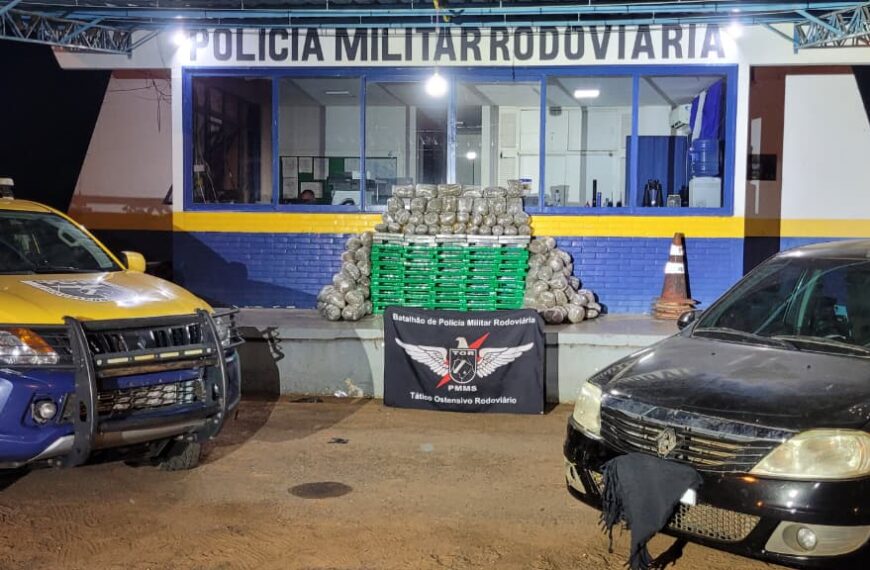 Homem é preso na MS-289 com 221 quilos de drogas que seriam levados para São Paulo