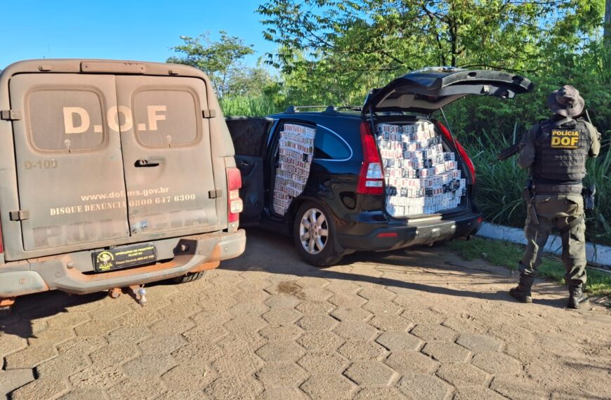 DOF apreende R$ 150 mil em cigarros contrabandeados do Paraguai