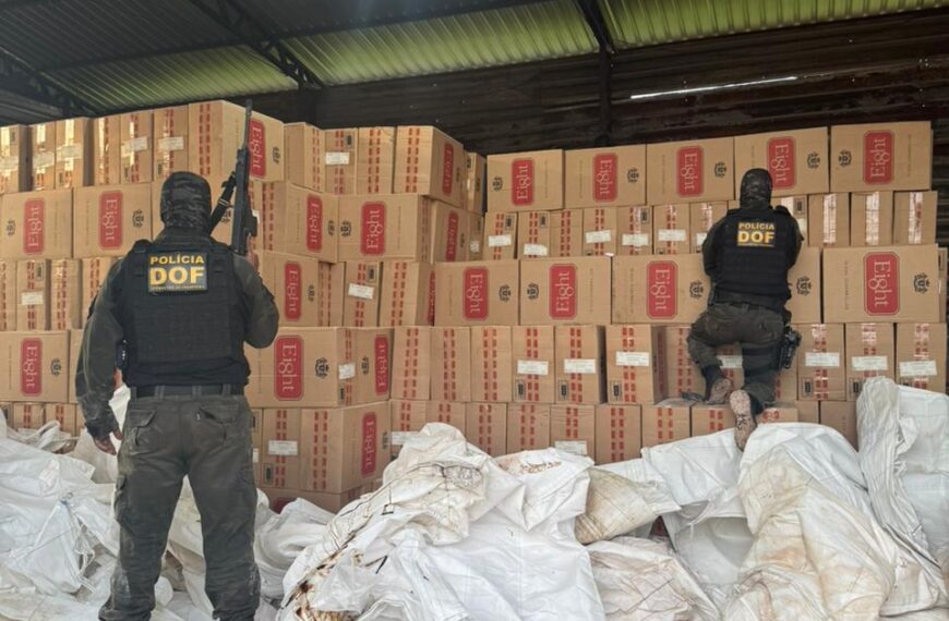 DOF desarticula depósito e apreende 100 mil pacotes de cigarros em galpão