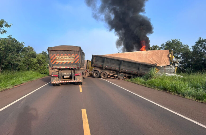 ASSISTA: Delegado salva motorista de carreta em chamas em rodovia de MS