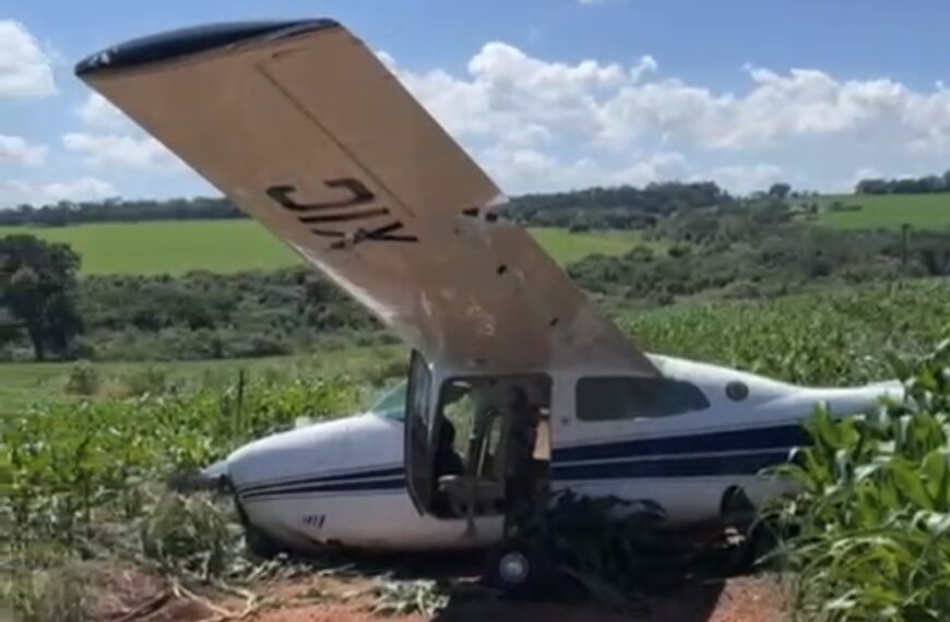 Avião com filho de ex-vereador de Ponta Porã faz pouso forçado na fronteira