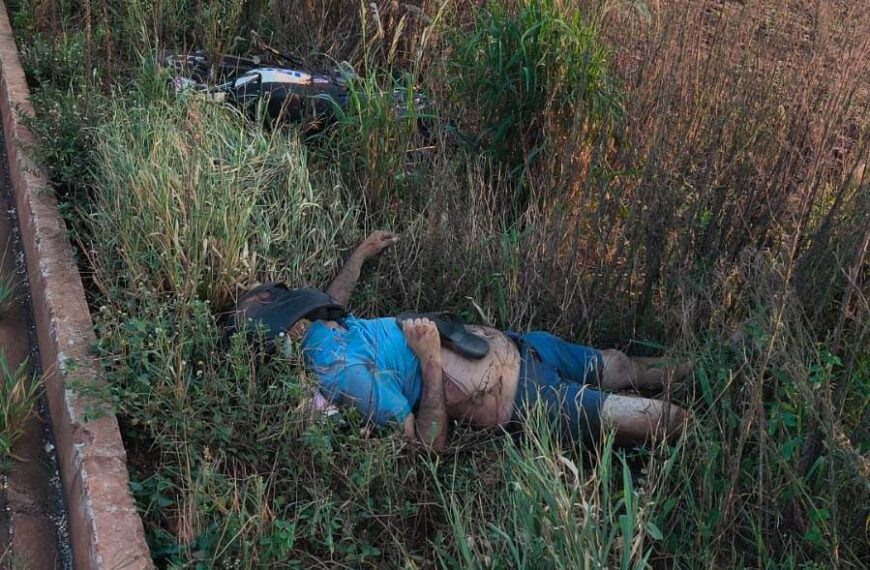 Urgente: Motociclista é encontrado caído na saída do Rodoanel em Ponta Porã