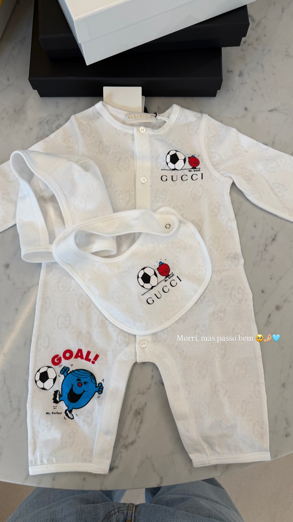 Gabriely Miranda exibe primeira roupinha do filho com Endrick: ‘Preço impressionou’ Post de Gabriely Miranda — Foto: Reprodução/Instagram