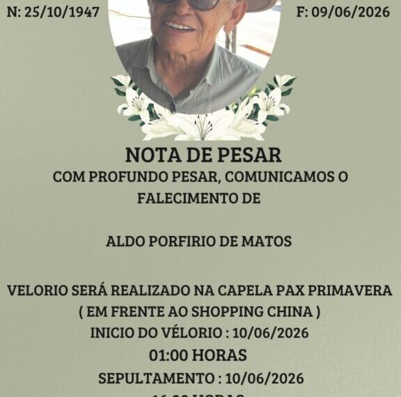 Nota de Falecimento: Aldo Porfirio de Matos