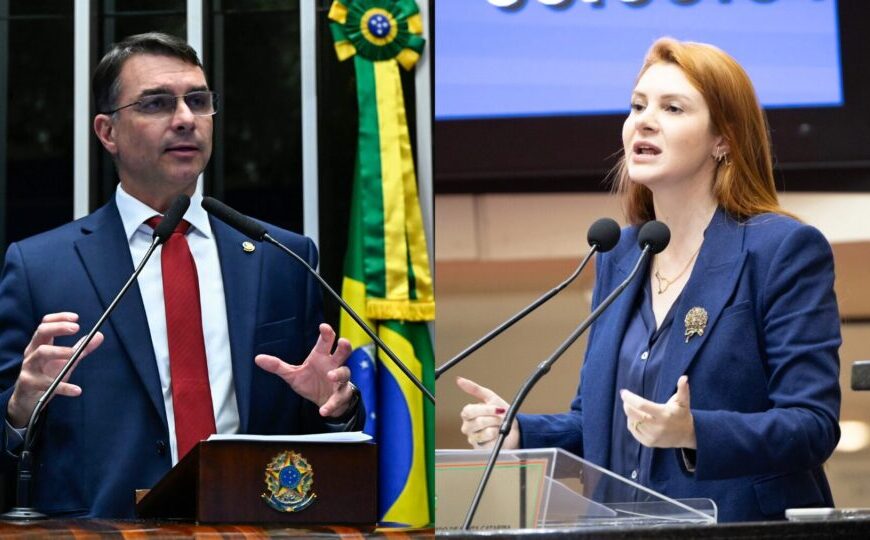 Flávio pede que deputada apoie Carlos em SC ou “não use mais” sua imagem nem a de Bolsonaro